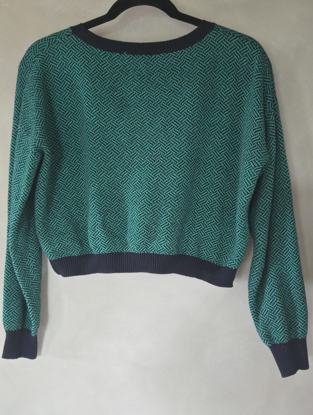 Chico | Green Black Tiger Graphic 100% Cotton Knit Sweater, Size S - Picture 3 of 9